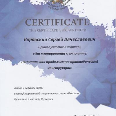 Borovskiy Certificate 2